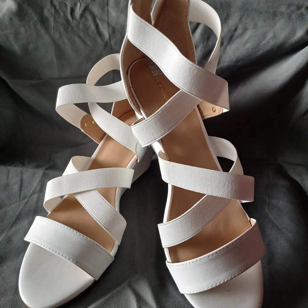 Liz Claiborne White Strappy Sandals